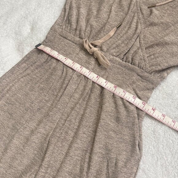 Joyfolie Baylee Hooded Sleeveless Jumpsuit small Drawstring Waist heather taupe - Picture 7 of 15